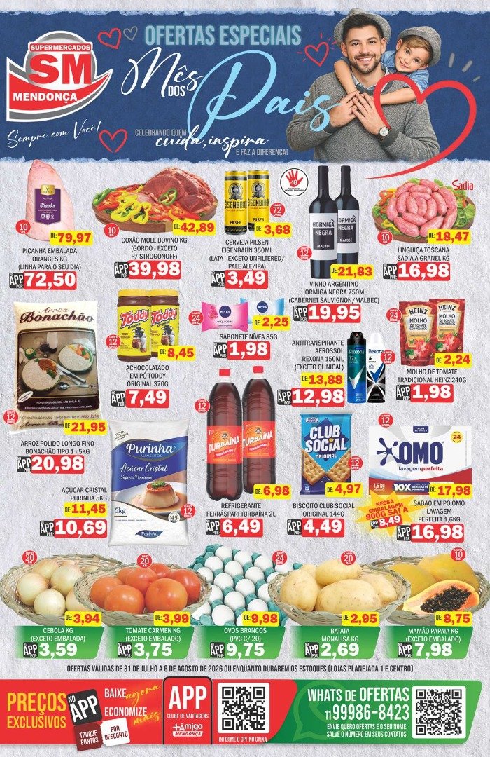 Supermercados Mendonça: ofertas de 31 de Julho a 6 de Agosto de 2026